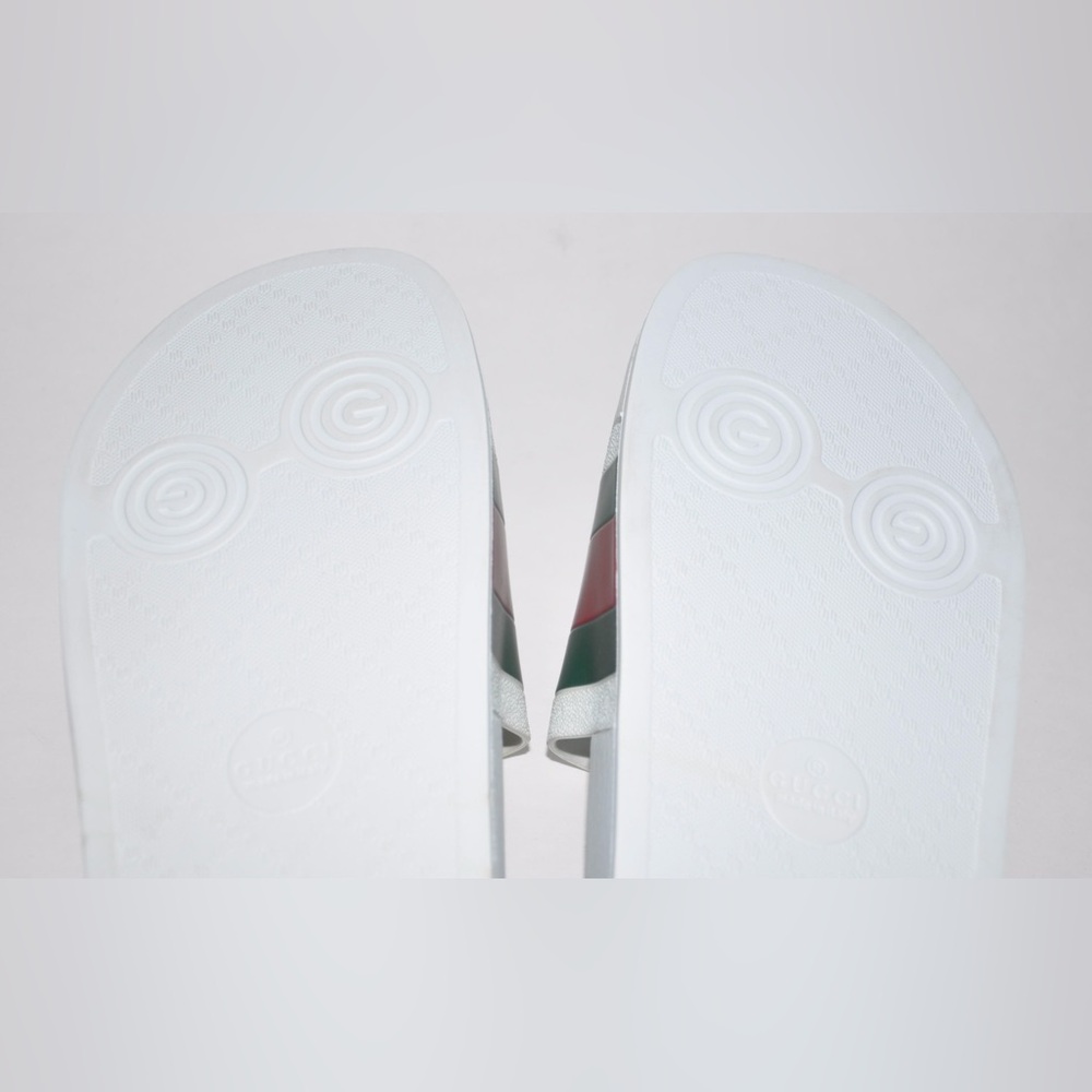 Authentic Gucci White Pool Slides Slip On Sandals Men's US Size 9 MSRP $495 - Picture 8 of 9
